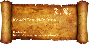 Kovács Márta névjegykártya